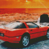 Red Corvette C4 Diamond Painting