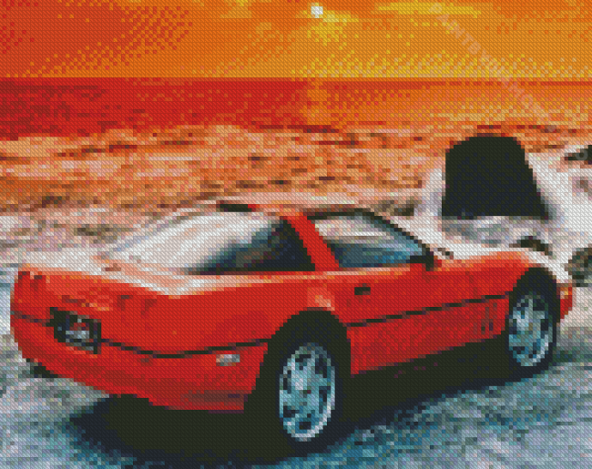 Red Corvette C4 Diamond Painting