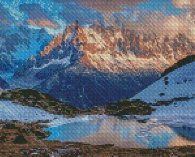 Snowy Mountains Chamonix Diamond Painting