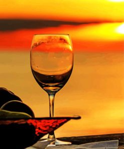 Summer Sunset Wine Glass Diamond Painting