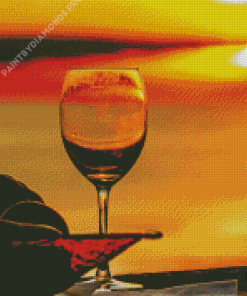 Summer Sunset Wine Glass Diamond Painting