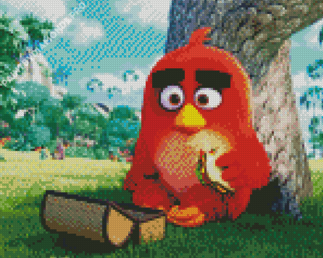 The Angry Birds Red Movie Character Diamond Painting