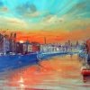 Winter Sunset On The River Liffey Dublin Diamond Painting