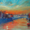 Winter Sunset On The River Liffey Dublin Diamond Painting