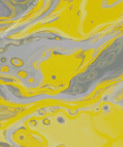 Abstract Yellow And Grey Diamond Painting