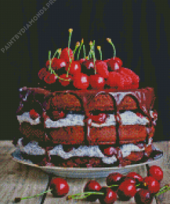 Aesthetic Cherry Cake Diamond Painting