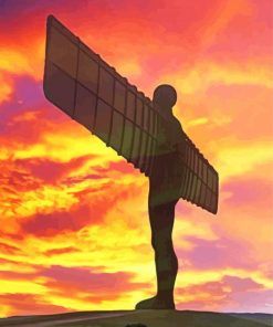 Angel Of The North At Sunset Diamond Painting