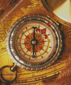 Antique Compass Rose Diamond Painting