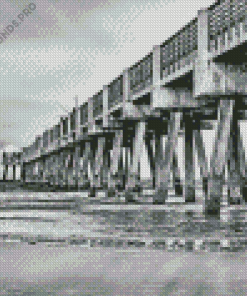 Black And White Jacksonville Pier Diamond Painting