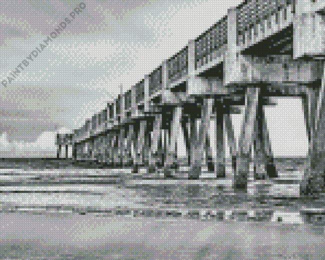 Black And White Jacksonville Pier Diamond Painting