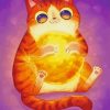 Cat Holding Sun Art Diamond Painting