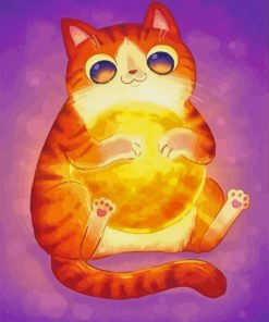 Cat Holding Sun Art Diamond Painting