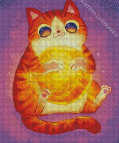 Cat Holding Sun Art Diamond Painting