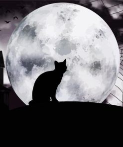 Cat And Moon Diamond Painting