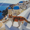 Cute Cat In Greece Diamond Painting