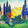 Cypresses At Cagnes By Henri Edmond Cross Diamond Painting