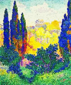 Cypresses At Cagnes By Henri Edmond Cross Diamond Painting