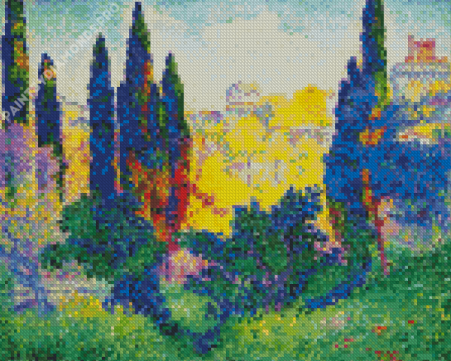 Cypresses At Cagnes By Henri Edmond Cross Diamond Painting