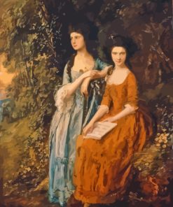 Elizabeth And Mary Linley By Thomas Gainsborough Diamond Painting