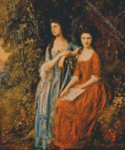 Elizabeth And Mary Linley By Thomas Gainsborough Diamond Painting