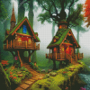 Gnome Houses Art Diamond Painting