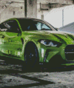 Green BMW M4 Car In Garage By Diamond Painting