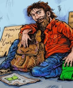 Homeless Man Art Diamond Painting