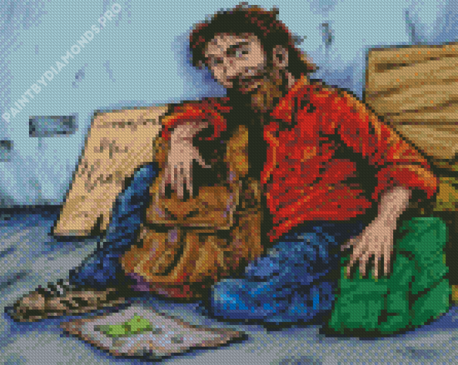 Homeless Man Art Diamond Painting