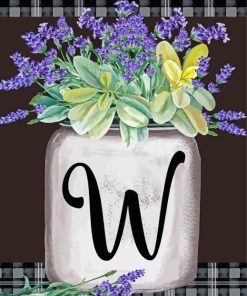 Letter W Flowers Diamond Painting