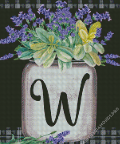 Letter W Flowers Diamond Painting