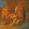 Lion And Tiger Fight Diamond Painting