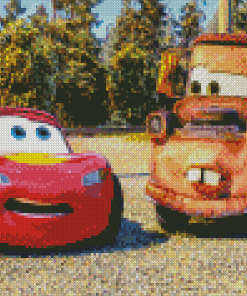 Mater And Lightning McQueen Cars By Diamond Painting