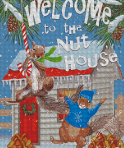 Nuthouse Squirrels Diamond Painting