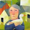 Old Woman And Duck Diamond Painting