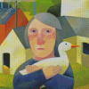 Old Woman And Duck Diamond Painting