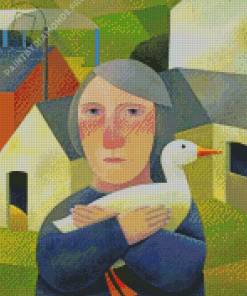 Old Woman And Duck Diamond Painting