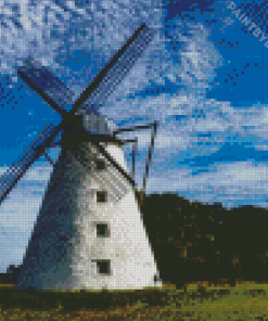 Vintage Old Windmill Landscape By Diamond Painting