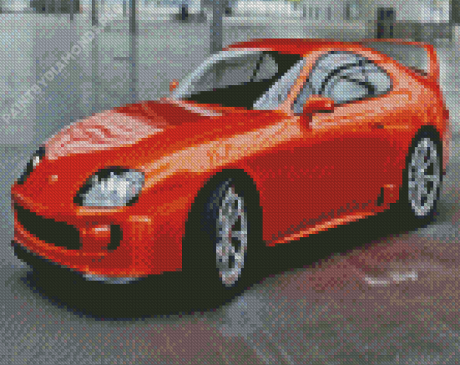 Orange Toyota Supra Mk4 Luxury Car Diamond Painting