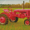 Pink Tractor In Farm Diamond Painting