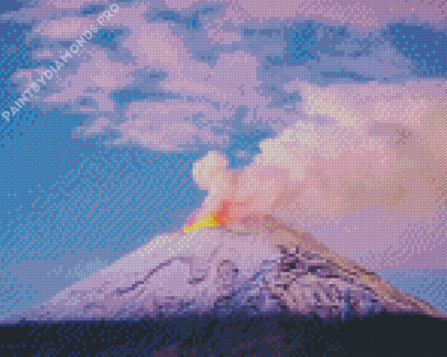 Popocatepetl At Night Diamond Painting