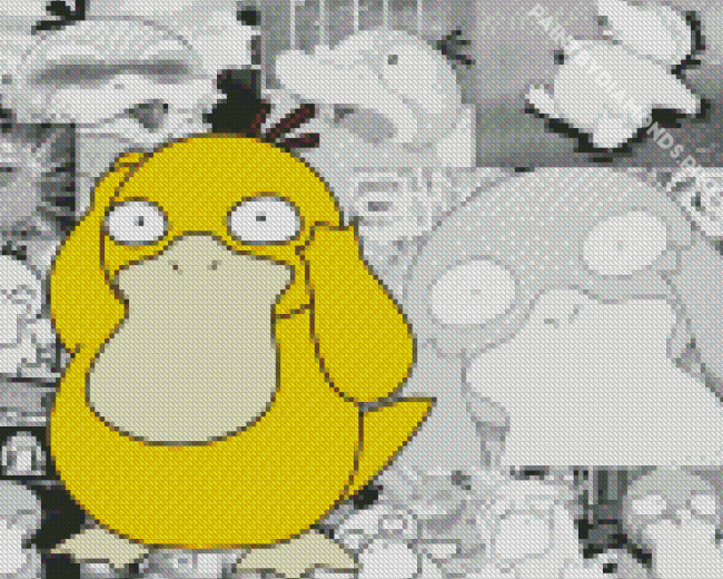 Psyduck Monochrome Art Diamond Painting