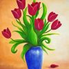 Purple Tulip In Blue Vase Diamond Painting