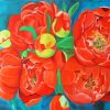 Red Peonies Flowers Art Diamond Painting