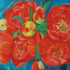 Red Peonies Flowers Art Diamond Painting