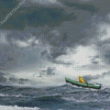 Rowing Boat In Storm Diamond Painting