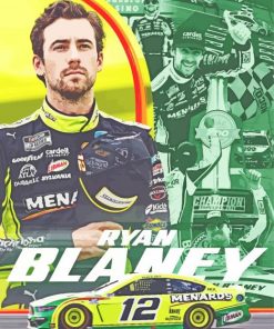 Ryan Blaney Illustration Poster Diamond Painting