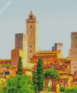 San Gimignano Town In Italy Diamond Painting