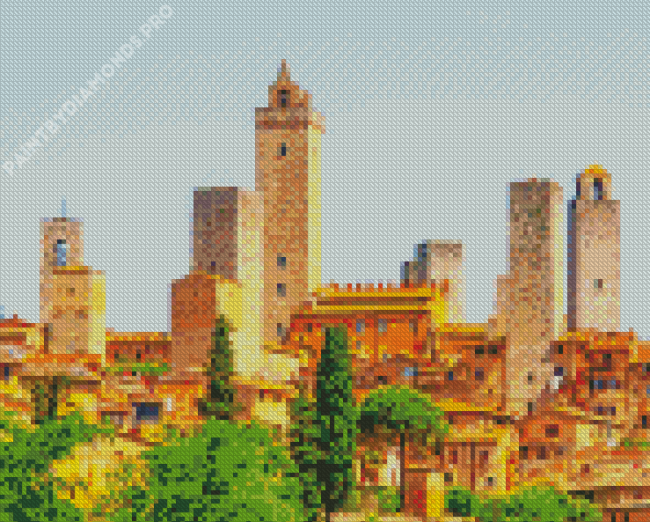 San Gimignano Town In Italy Diamond Painting