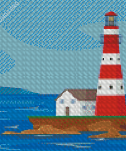 Seascape With Lighthouse Diamond Painting