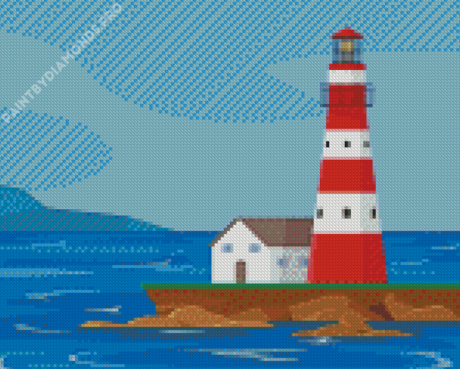 Seascape With Lighthouse Diamond Painting